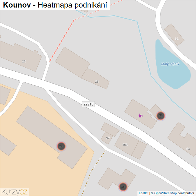 Mapa Kounov - Firmy v obci.