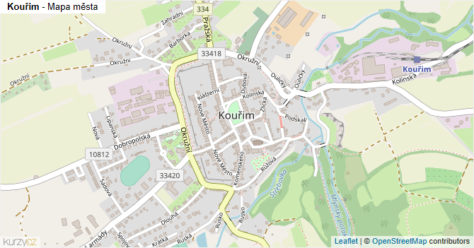 Kouřim - mapa města