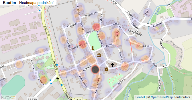 Kouřim - mapa podnikání