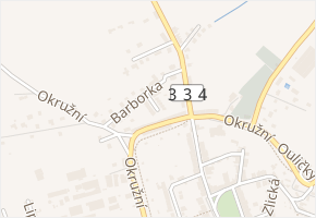 Barborka v obci Kouřim - mapa ulice