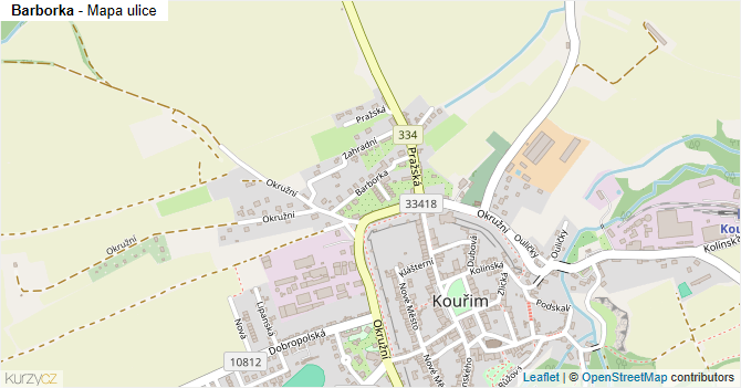 Barborka - mapa ulice