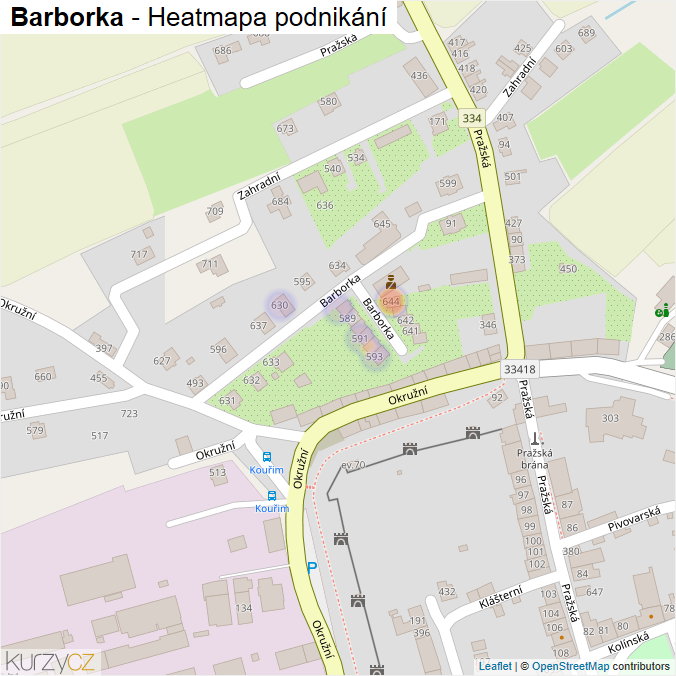 Mapa Barborka - Firmy v ulici.