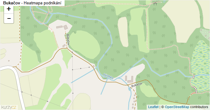 Bukačov - mapa podnikání