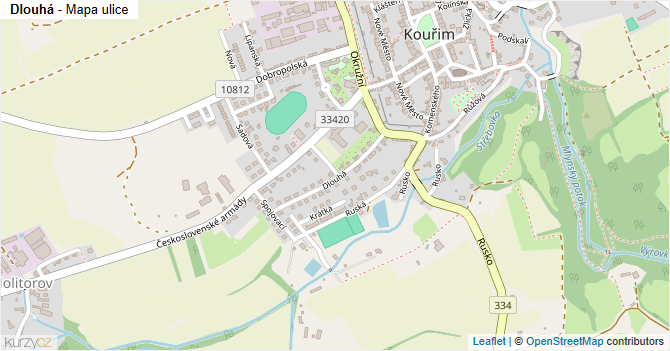 Dlouhá - mapa ulice
