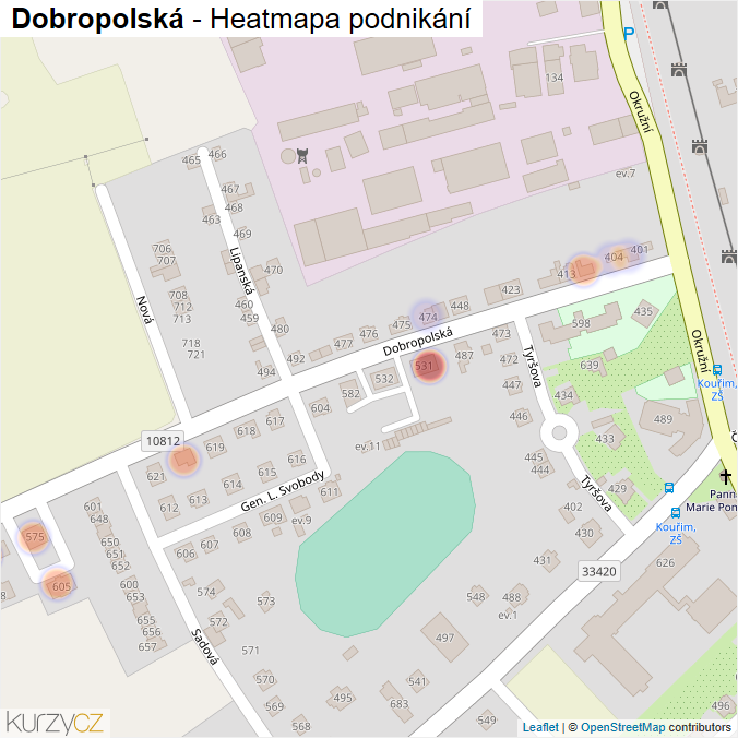Mapa Dobropolská - Firmy v ulici.