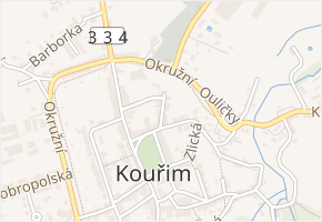 Dubová v obci Kouřim - mapa ulice