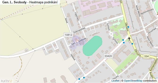 Gen. L. Svobody - mapa podnikání