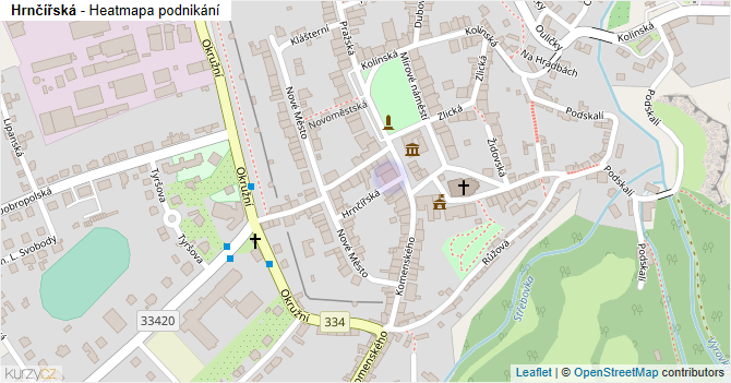 Hrnčířská - mapa podnikání