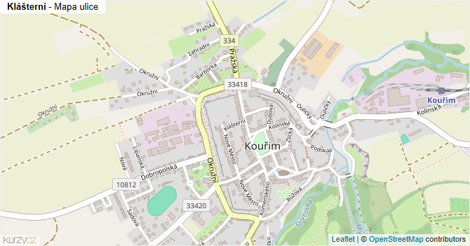Klášterní - mapa ulice