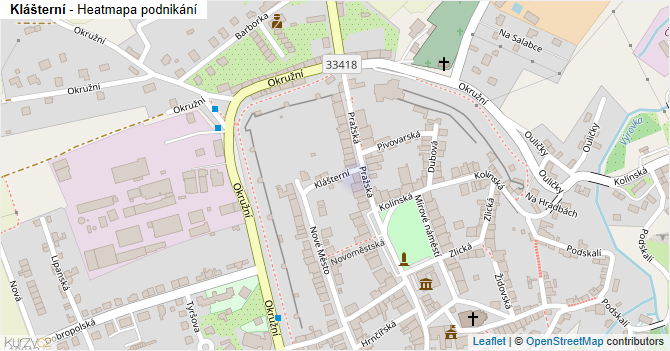 Klášterní - mapa podnikání