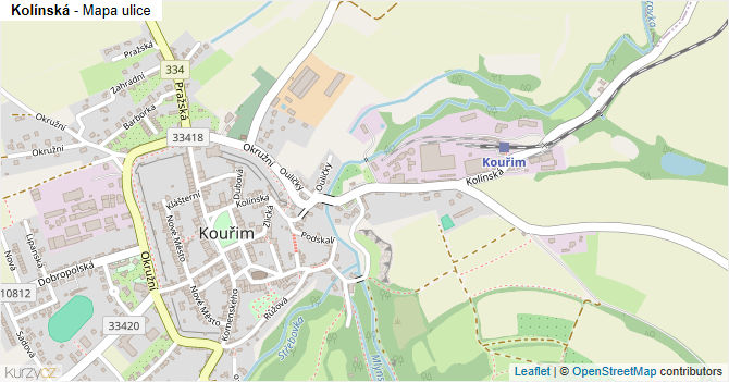 Kolínská - mapa ulice
