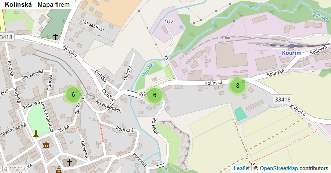 Kolínská - mapa firem