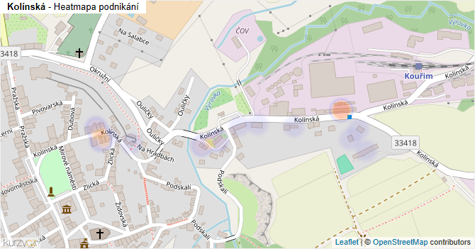 Kolínská - mapa podnikání