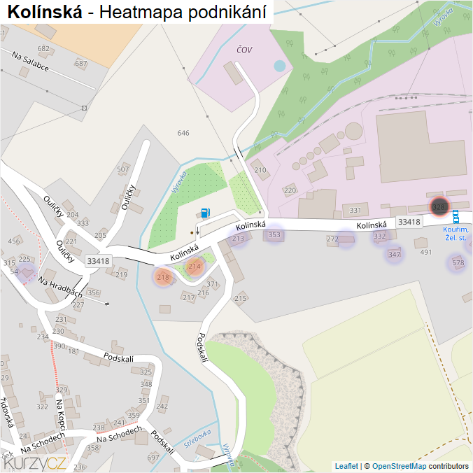 Mapa Kolínská - Firmy v ulici.