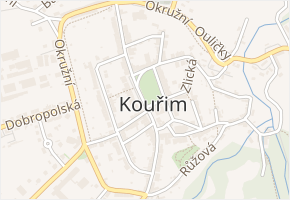 Mírové náměstí v obci Kouřim - mapa ulice