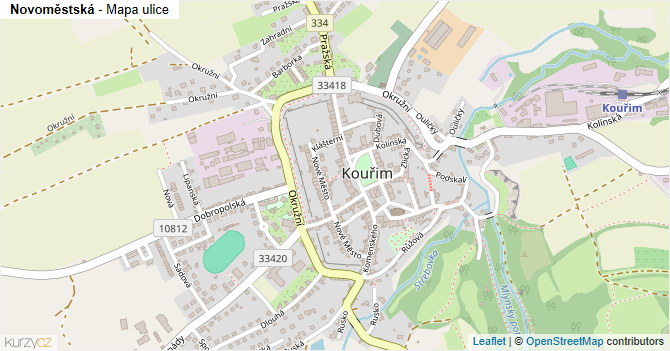 Novoměstská - mapa ulice