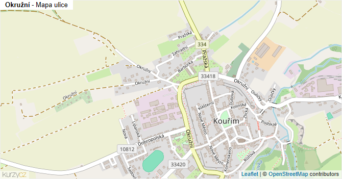 Okružní - mapa ulice
