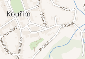 Ptačí ryneček v obci Kouřim - mapa ulice