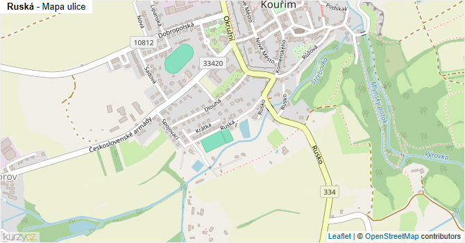 Ruská - mapa ulice