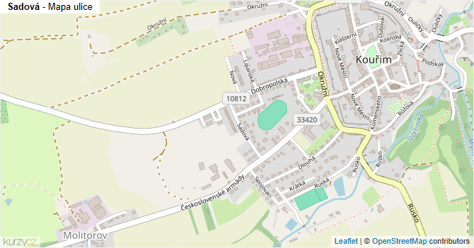 Sadová - mapa ulice