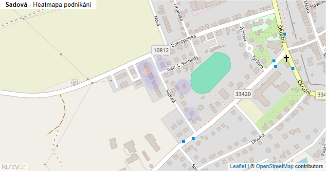 Sadová - mapa podnikání