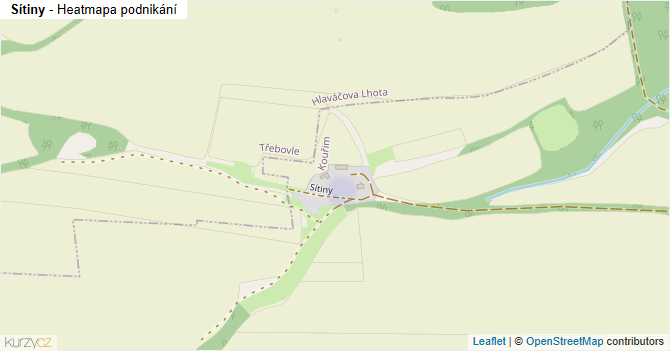 Sítiny - mapa podnikání