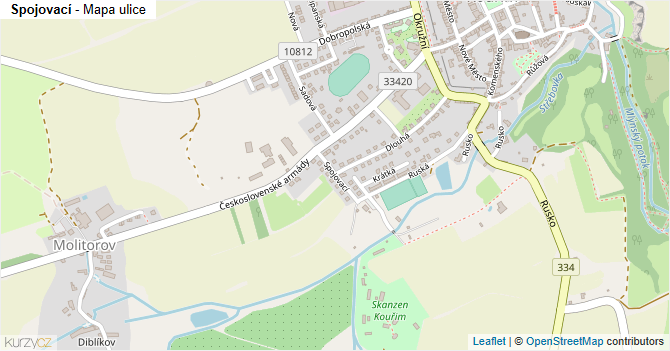 Spojovací - mapa ulice