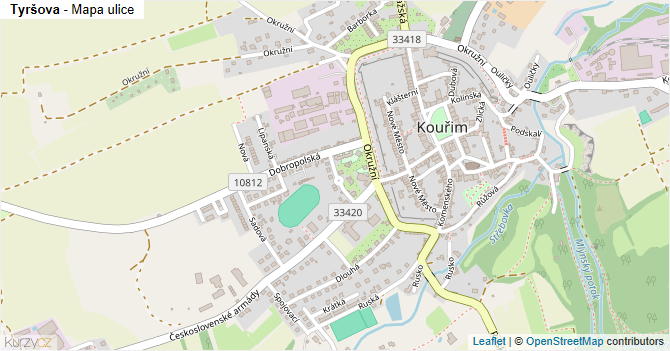 Tyršova - mapa ulice