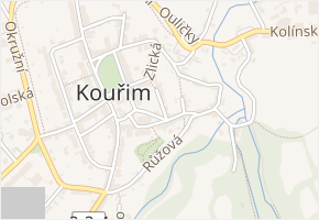 Židovská v obci Kouřim - mapa ulice
