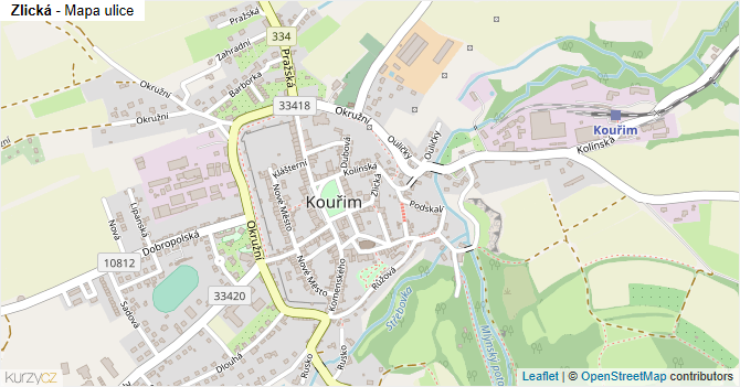 Zlická - mapa ulice