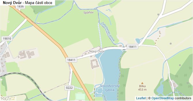 Nový Dvůr - mapa části obce