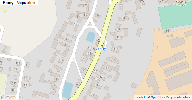 Kouty - mapa obce