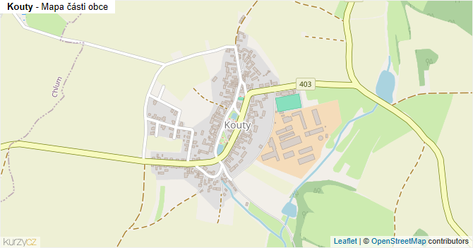 Kouty - mapa části obce