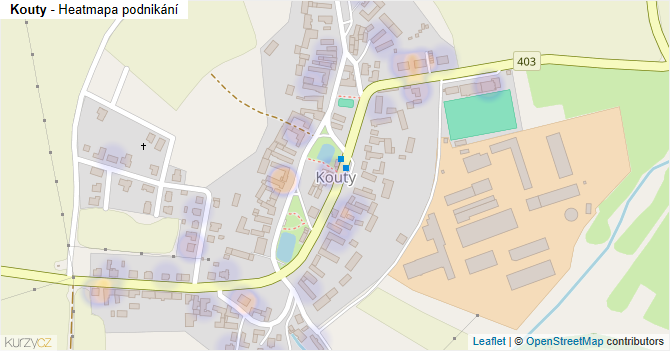 Kouty - mapa podnikání
