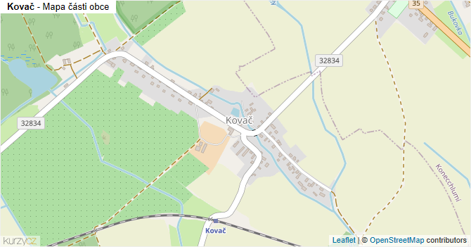Kovač - mapa části obce