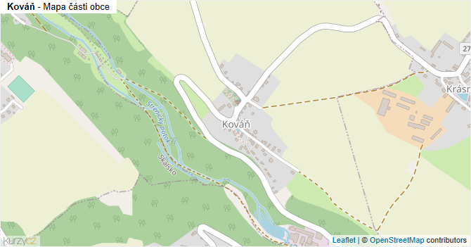 Kováň - mapa části obce