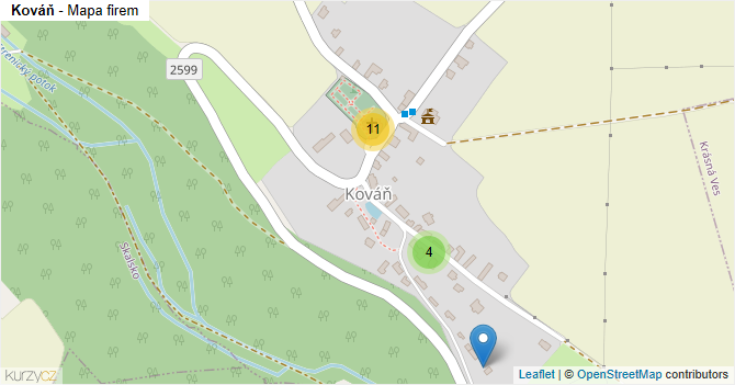 Kováň - mapa firem