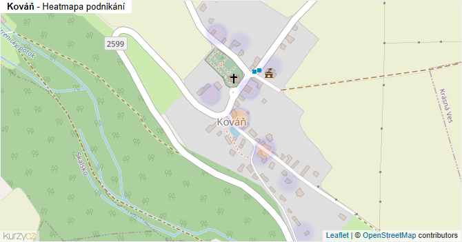 Kováň - mapa podnikání