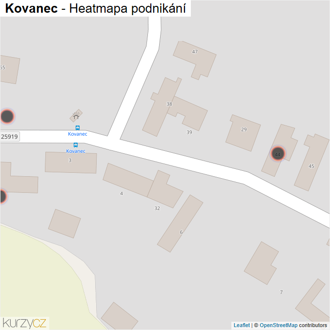 Mapa Kovanec - Firmy v obci.