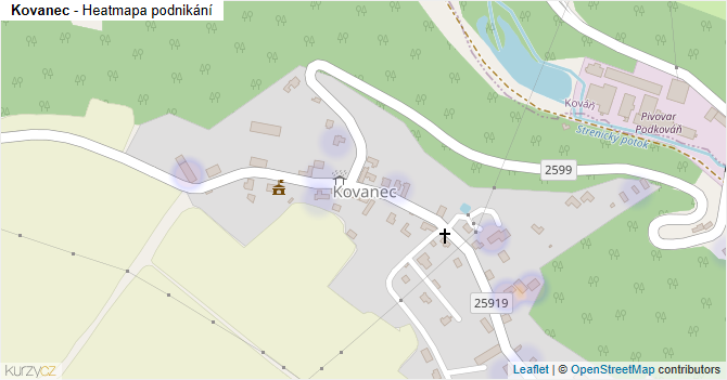 Kovanec - mapa podnikání