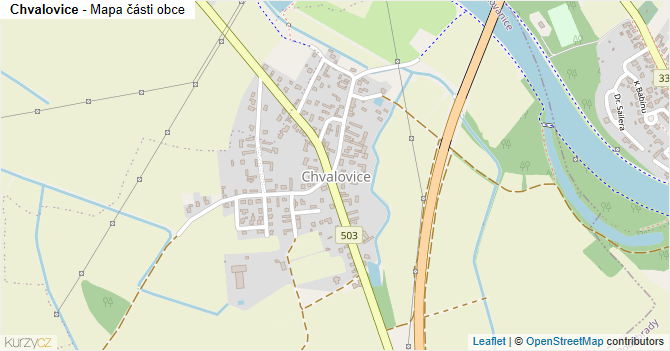 Chvalovice - mapa části obce