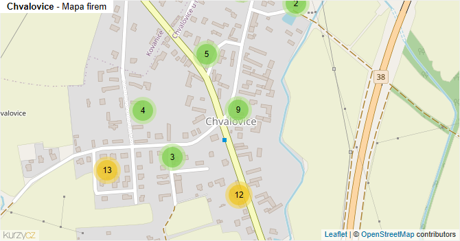 Chvalovice - mapa firem