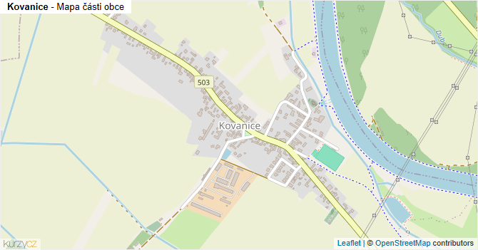 Kovanice - mapa části obce
