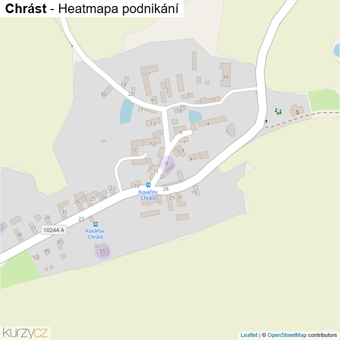 Mapa Chrást - Firmy v části obce.