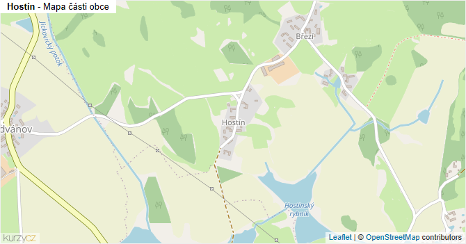 Hostín - mapa části obce