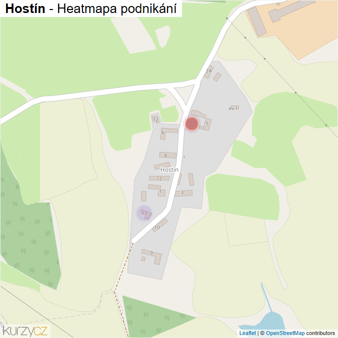 Mapa Hostín - Firmy v části obce.