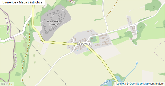 Lašovice - mapa části obce