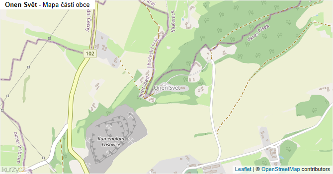 Onen Svět - mapa části obce