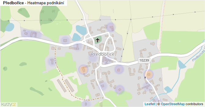 Předbořice - mapa podnikání