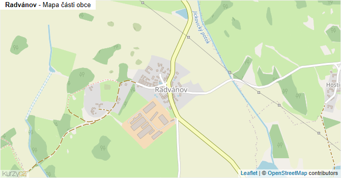 Radvánov - mapa části obce